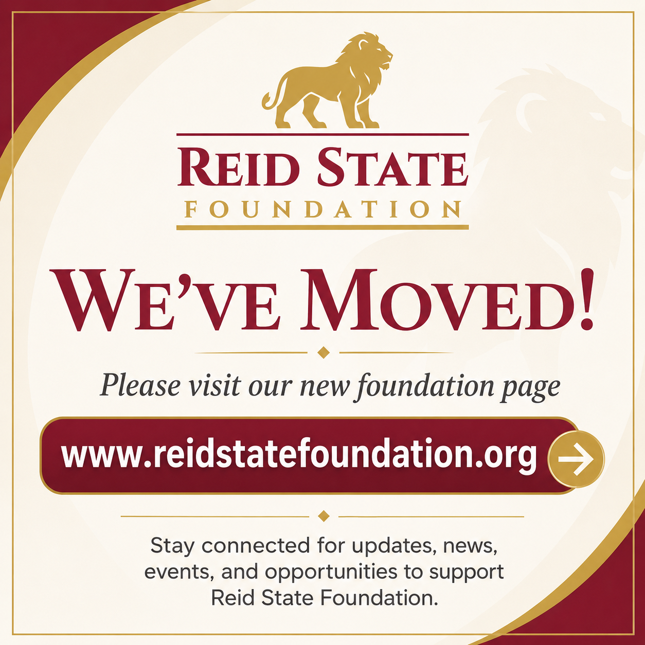 Foundation Website New Location to link www.reidstatefoundation.org/