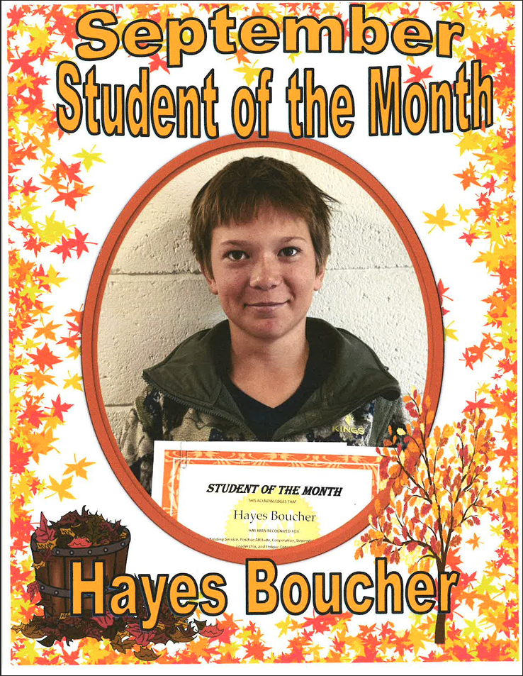 8th Grade Student Of The Month