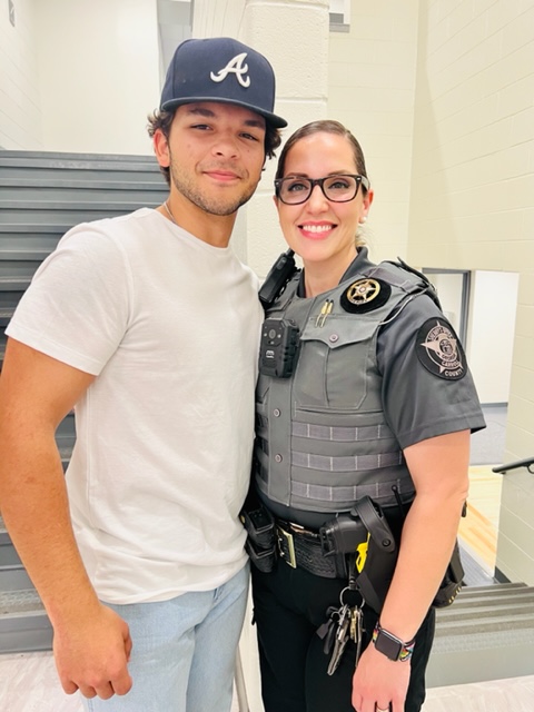 Deputy Garmon with her older son, Bo. Deputy Garmon with her older son, Bo.