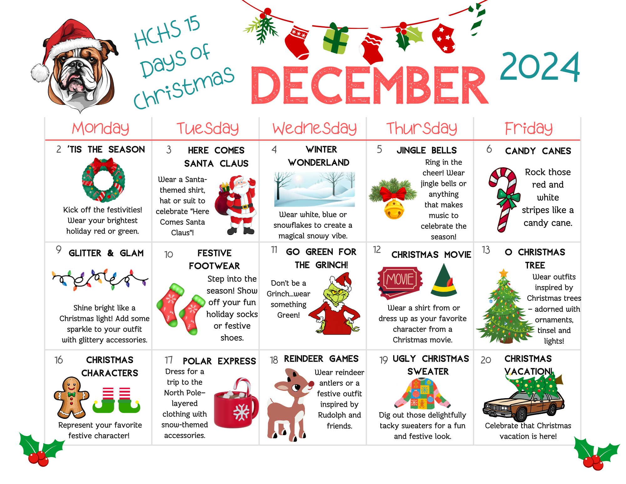 15 Days of Christmas Calendar