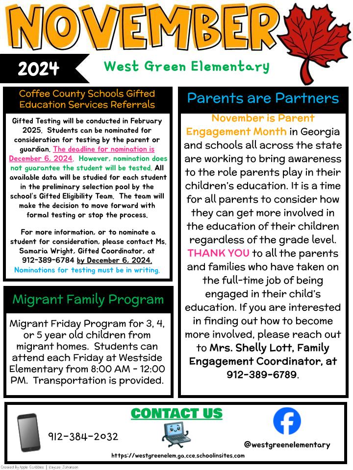 NOVEMBER SCHOOL NEWS (ENGLISH FLYER)