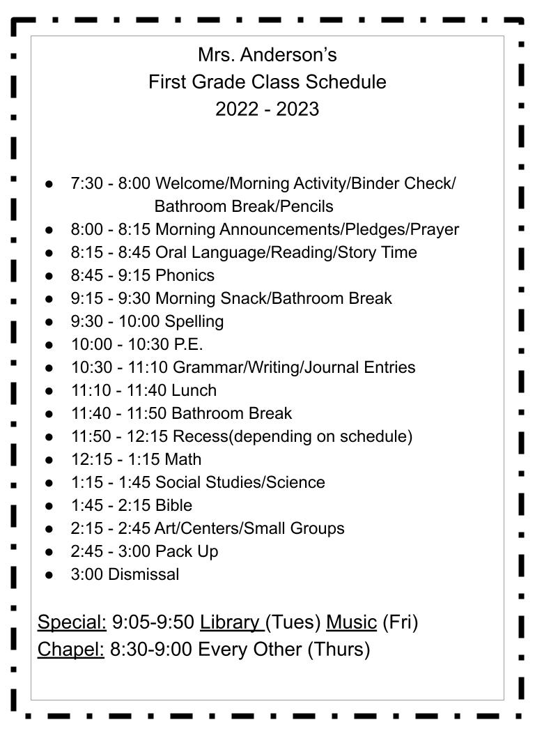 Class Schedule
