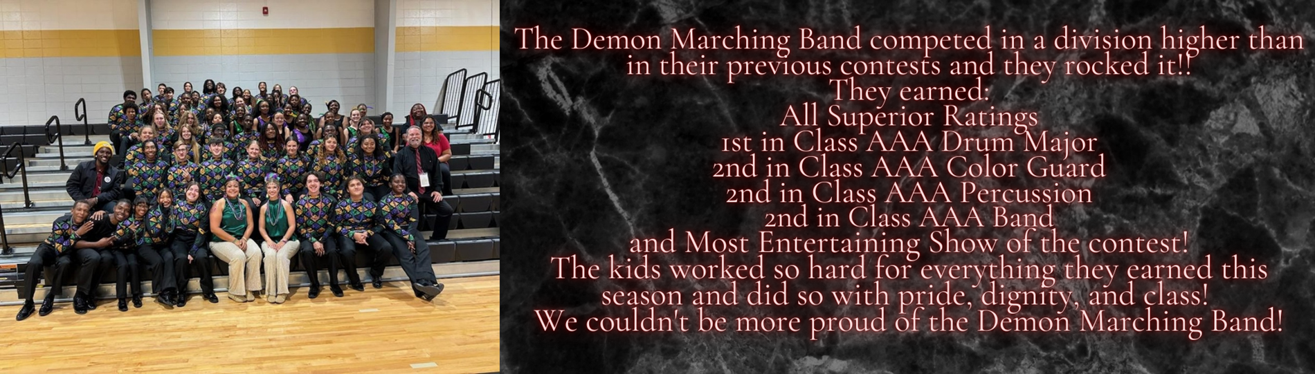 Demon Marching Band Congratulations