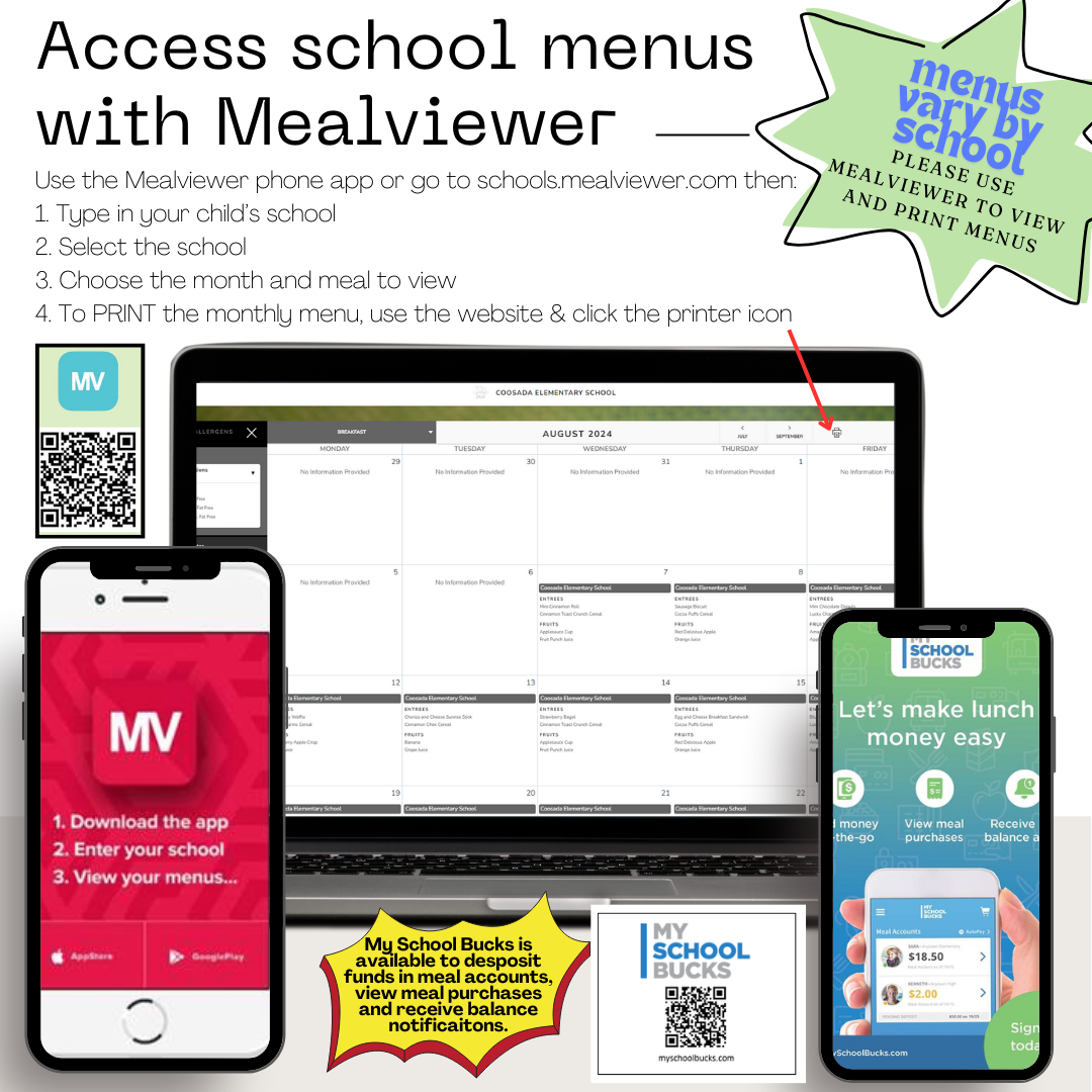 School Menus at schools.mealviewer.com