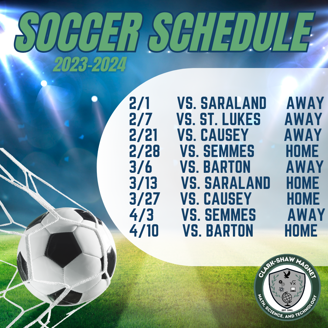 Soccer Schedule for 2023-2024