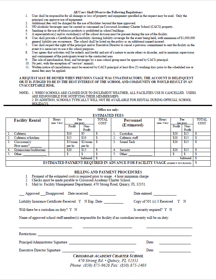 Facilities Rental2