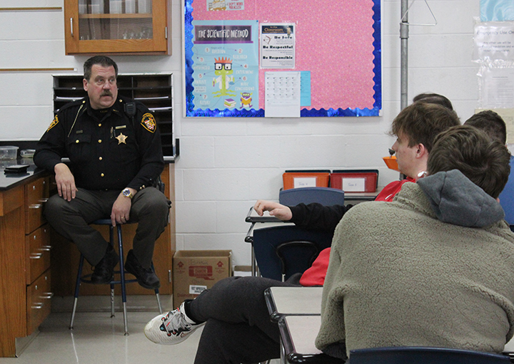 Deputy Haugh and students