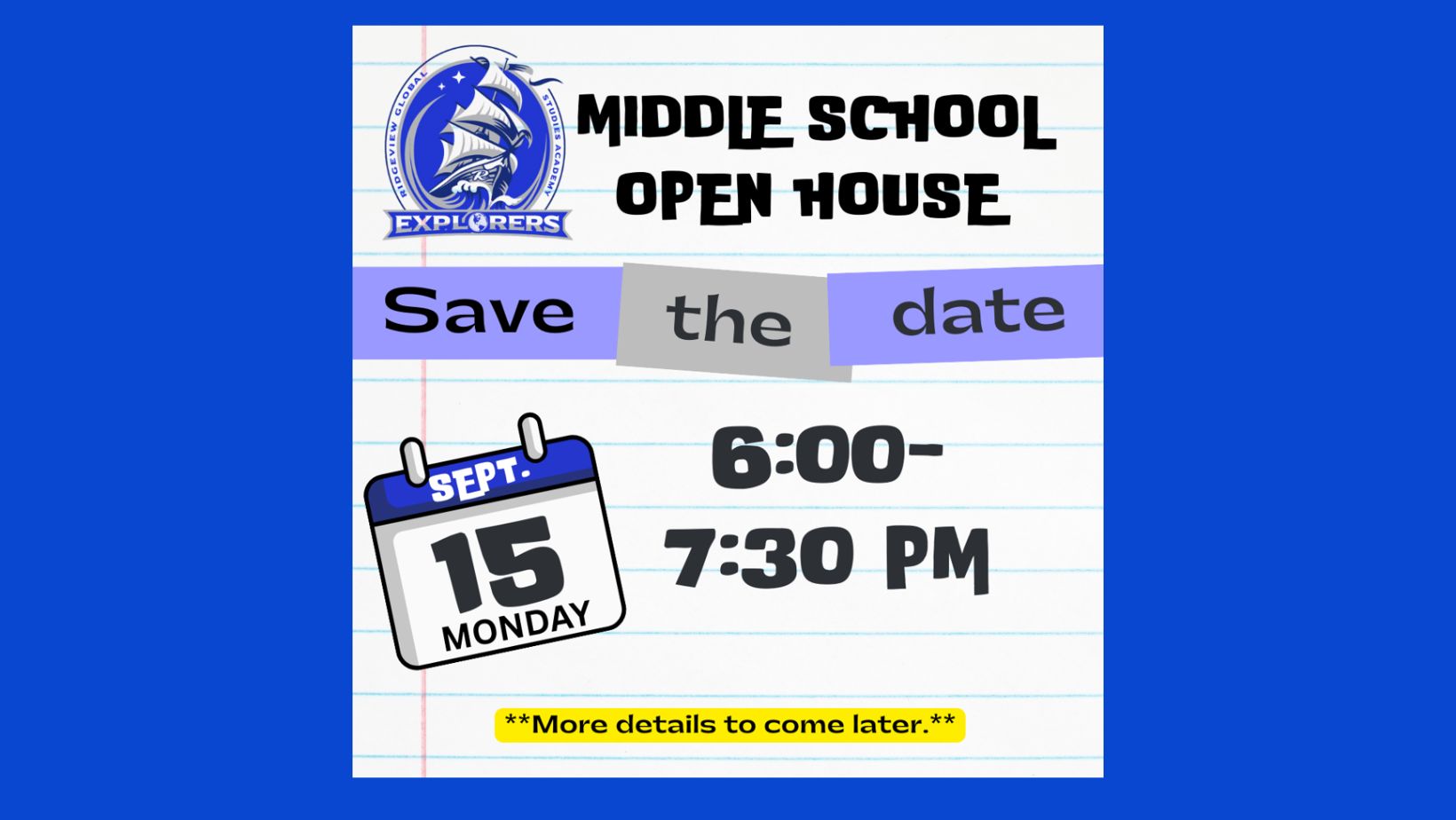 middle school open house