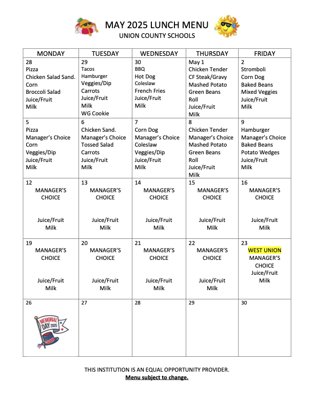 Lunch Menu