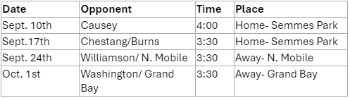 flag football schedule