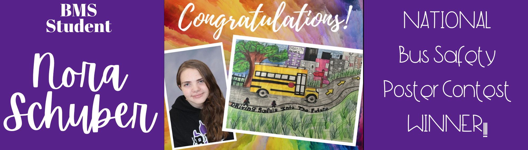 Nora Schuber National bus poster contest winner