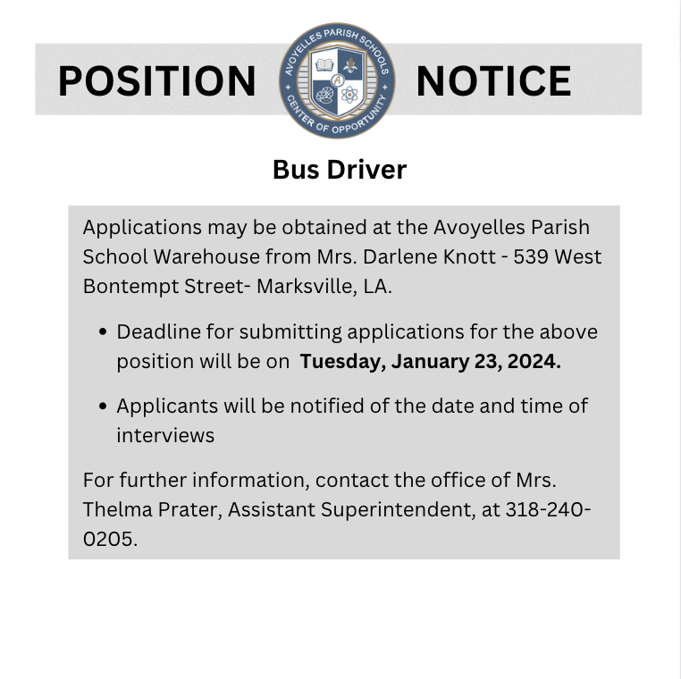 Bus Driver Job Posting