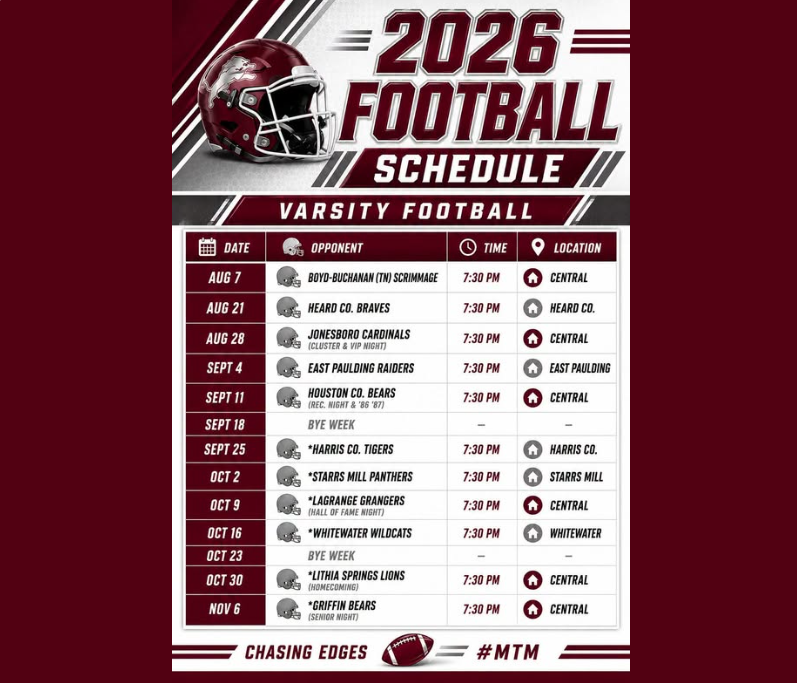 2026 CHS Football Varsity Schedule 