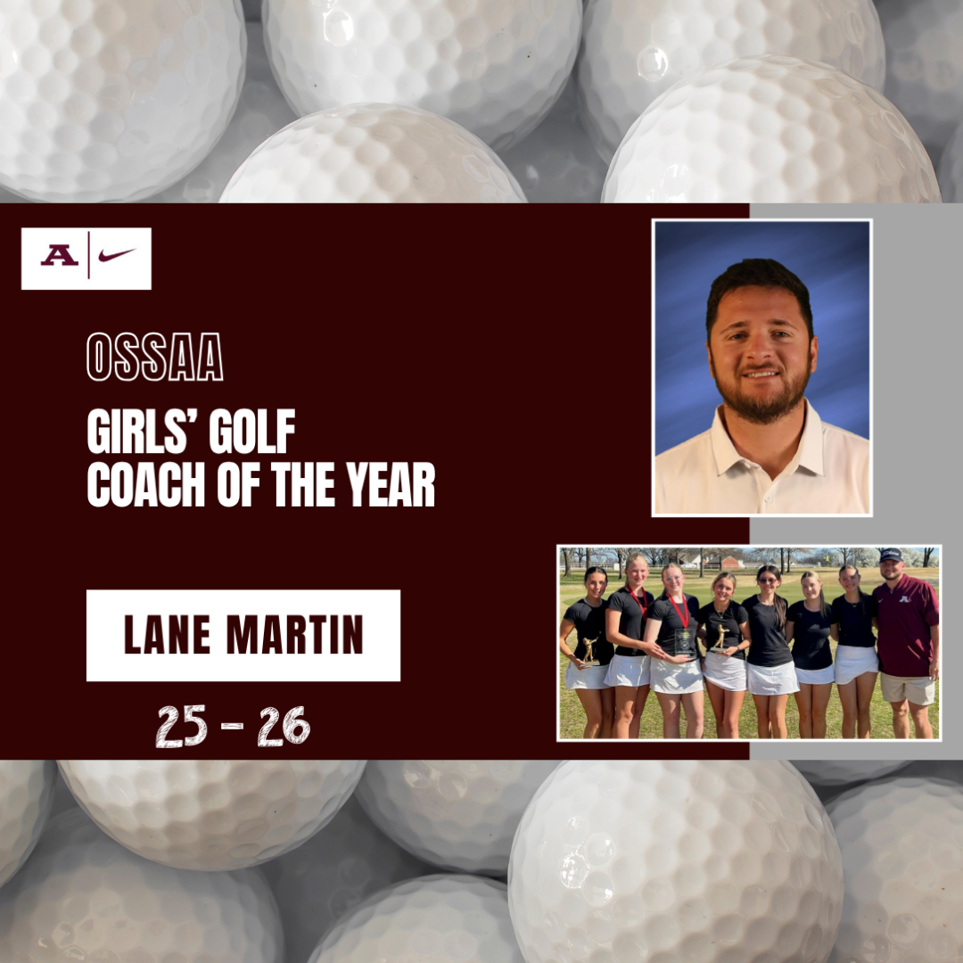 O S S A A Coach of the Year Girls Golf Coach Lane Martin