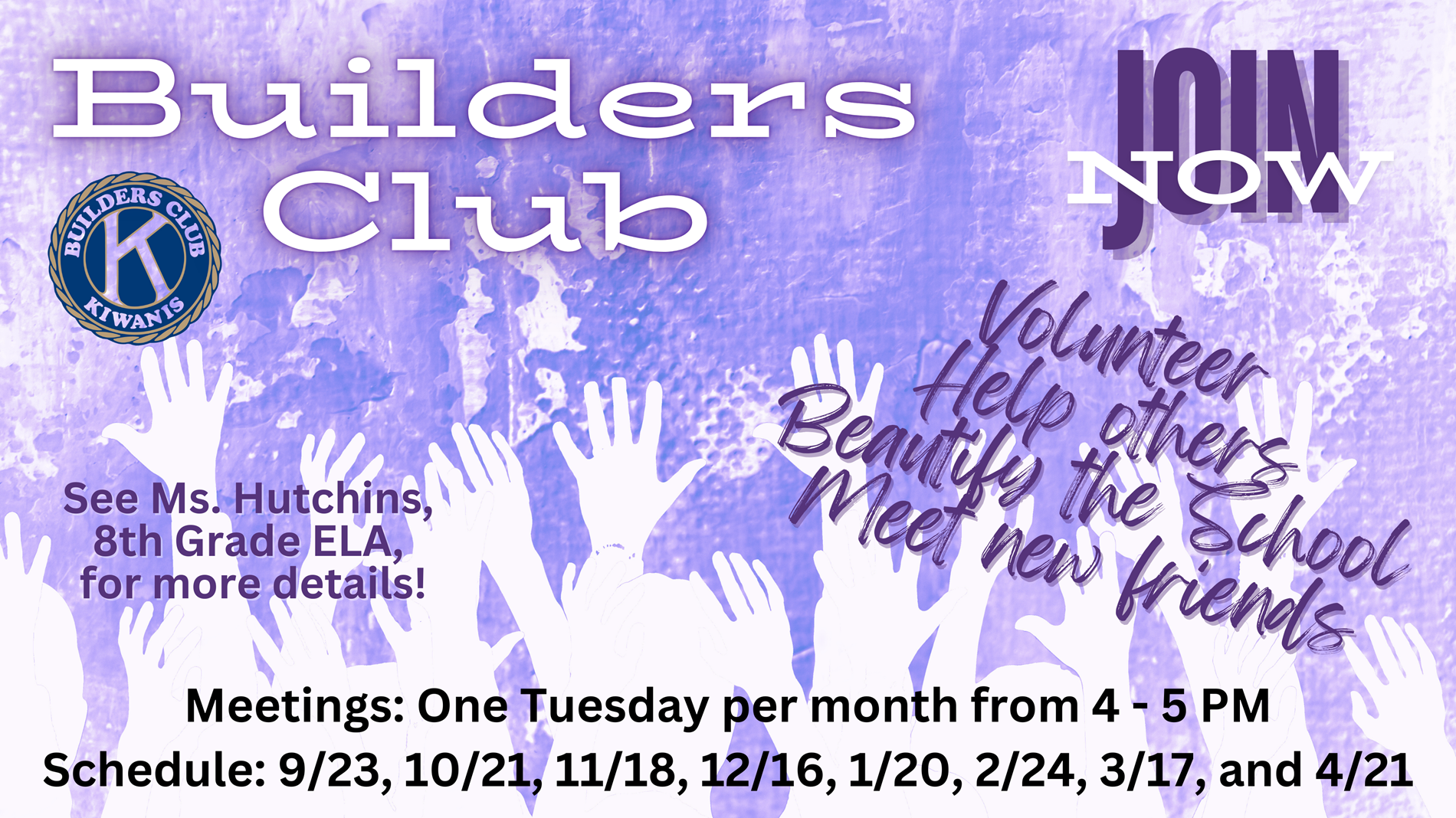 Builder's Club Meeting Dates