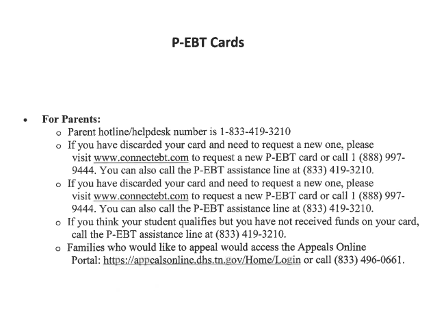 P-EBT Cards
