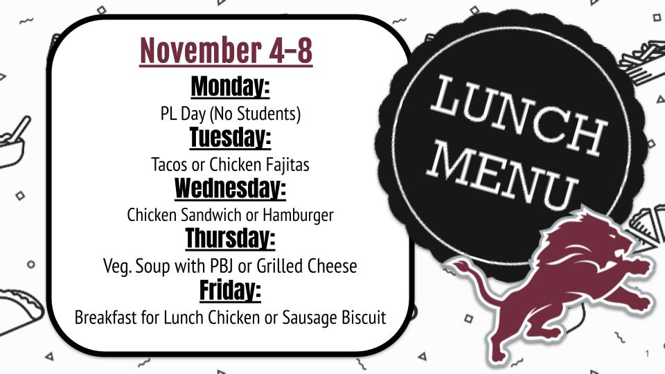 Lunch November 4-8