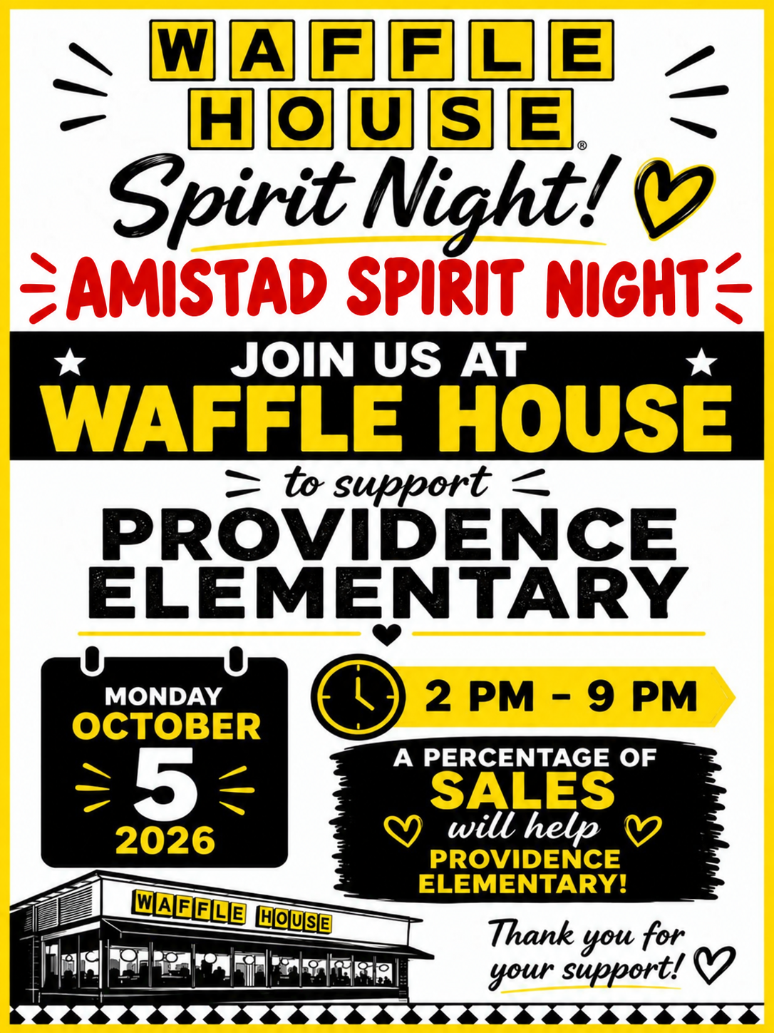 Amistad WAHO Spirit Night Flyer