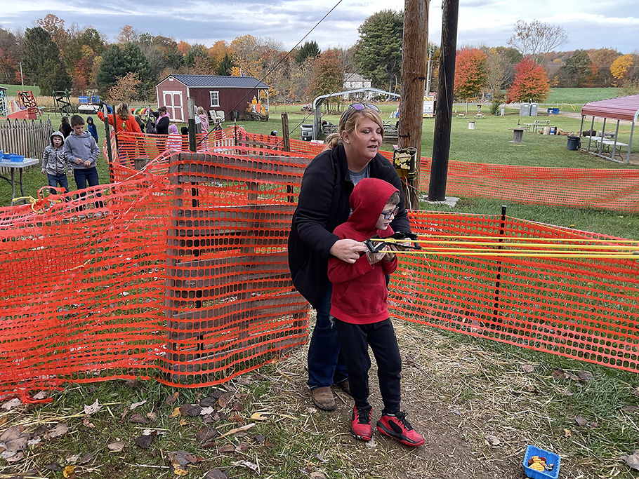 Having fun at Rolling Acres Corn Maze