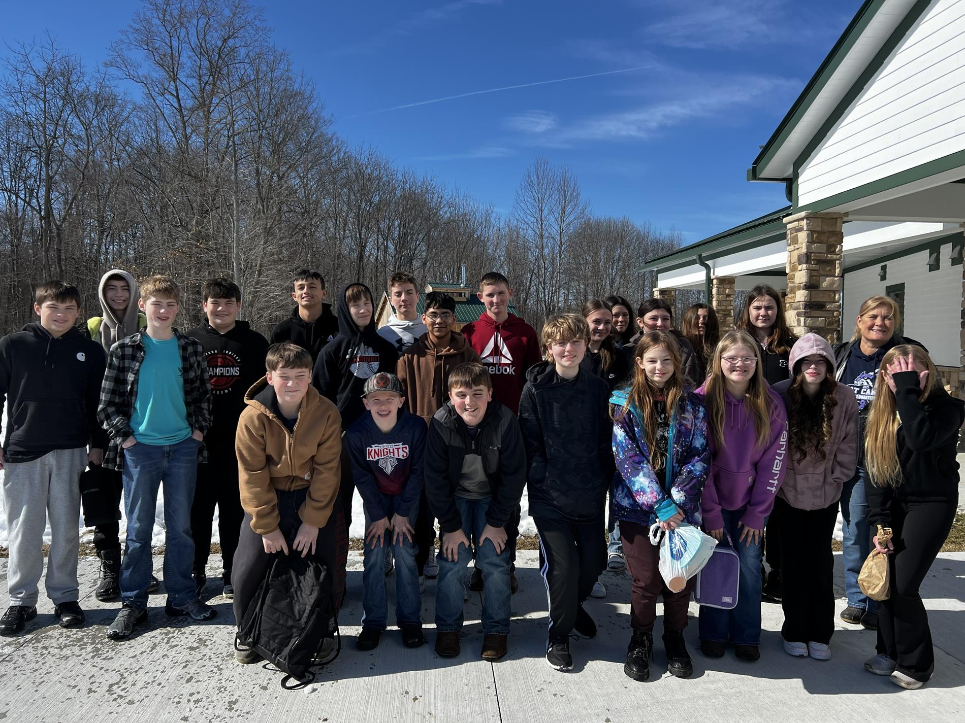 students learning on field trip