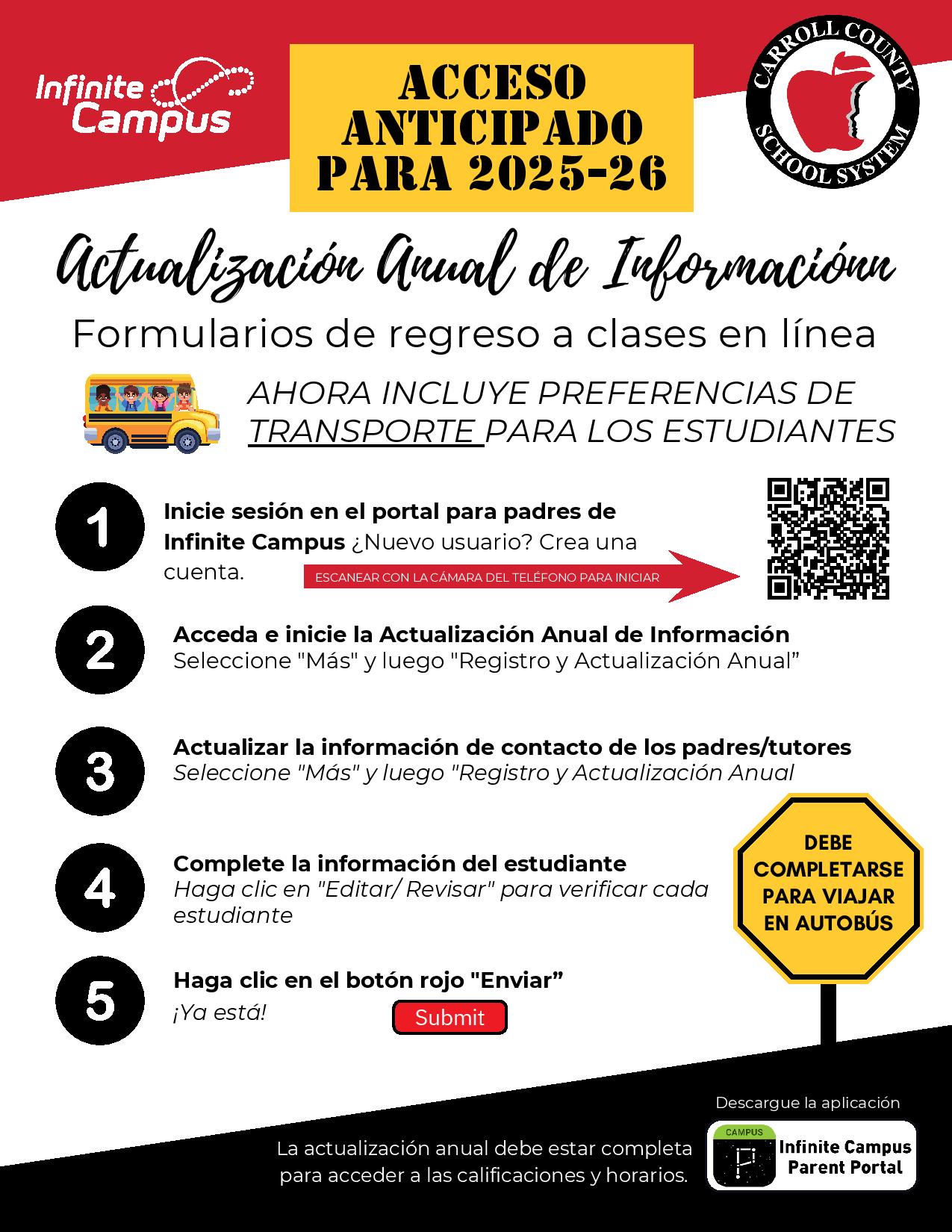 Annual Update Flyer Spanish Annual Update Flyer Spanish