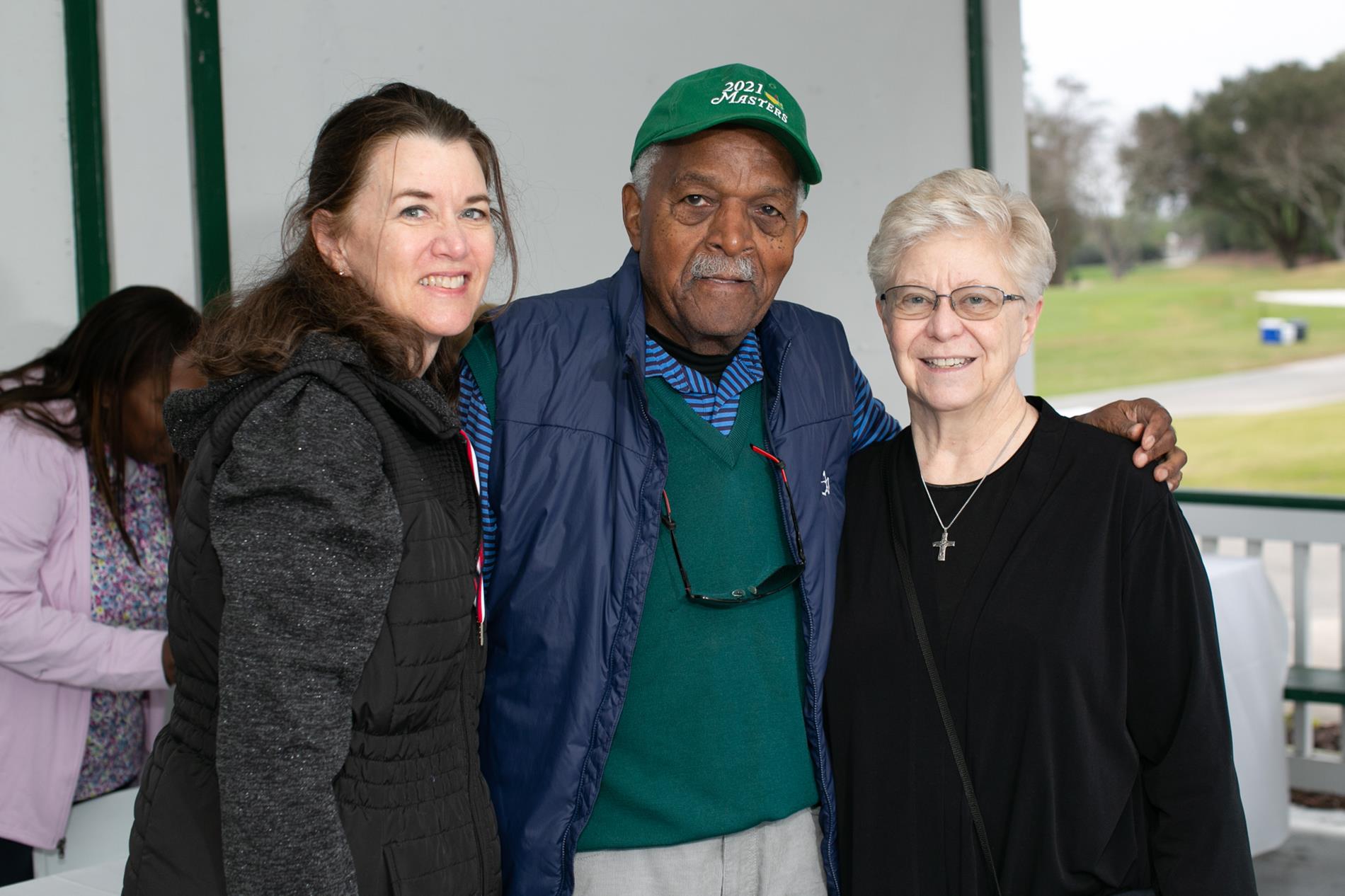 Guardian Board member Michelle Sammet, Golf Committee Chair Ron Townsend, and Guardian Head of School Sr. Dianne Rumschlag