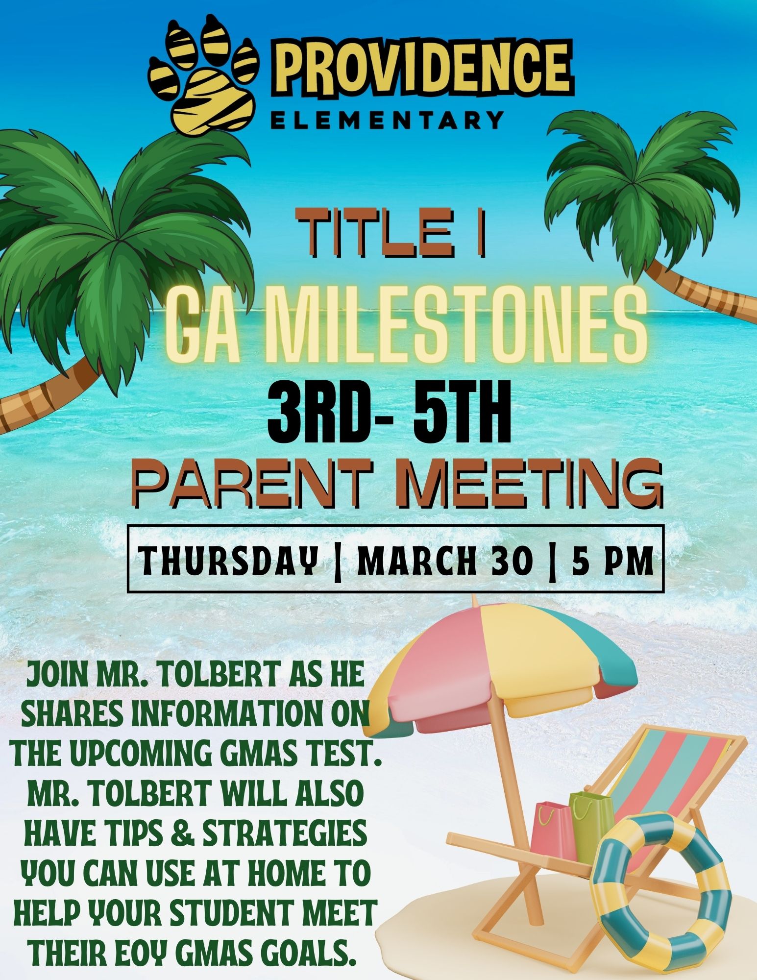 TItle I GMAS Parent Meeting Flyer