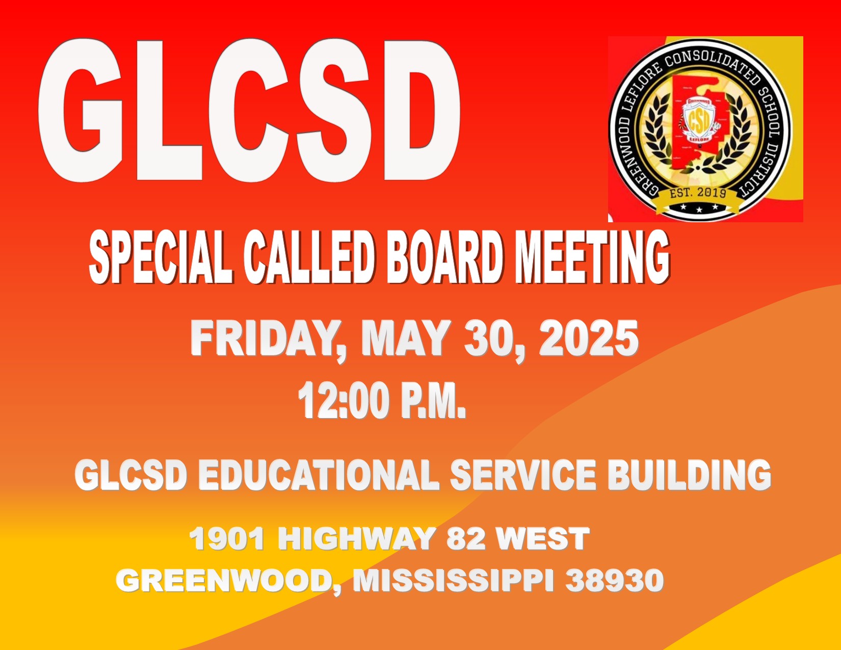 Special Called Board Meeting 5/30/2025