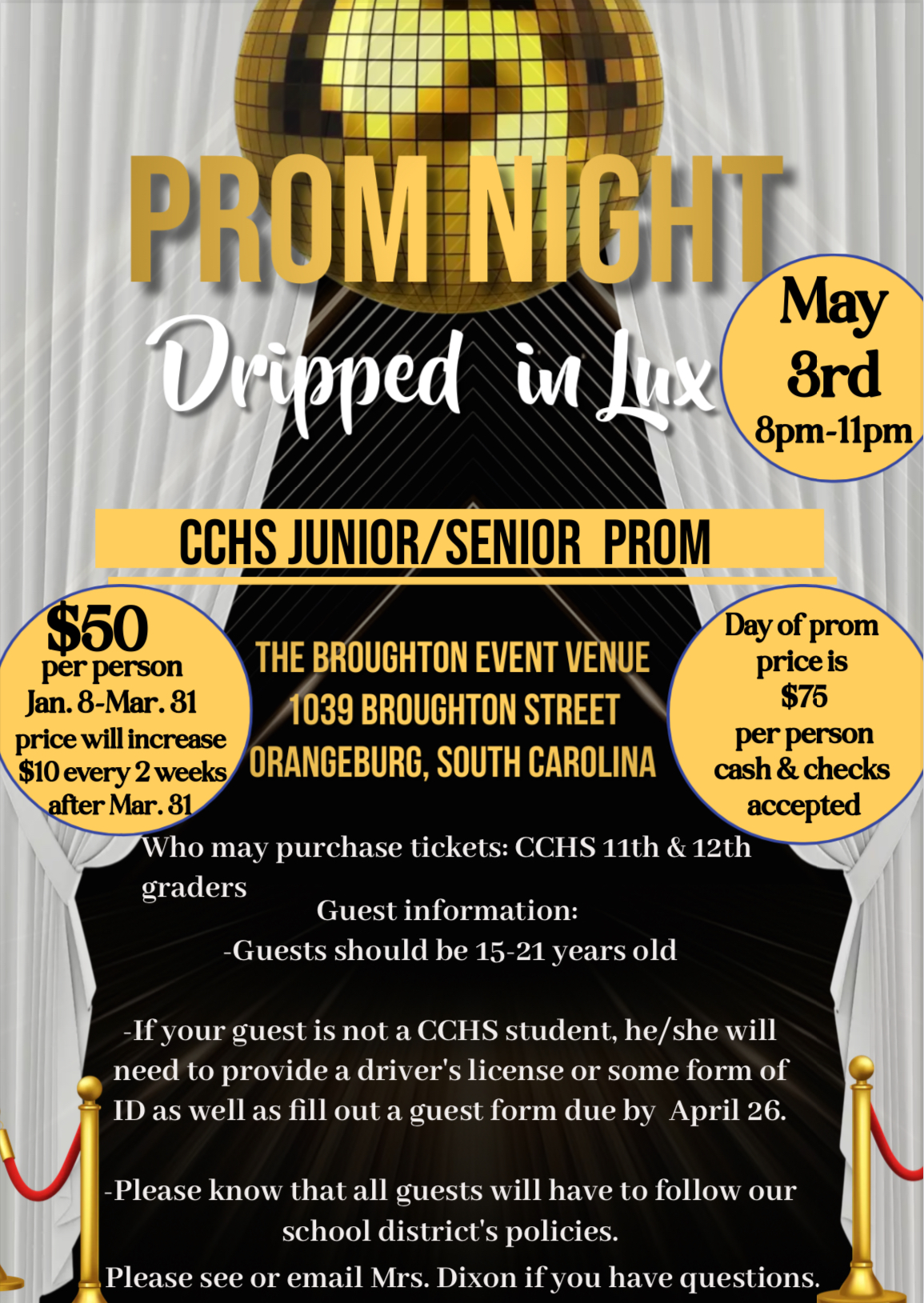 CCHS Prom Night Info