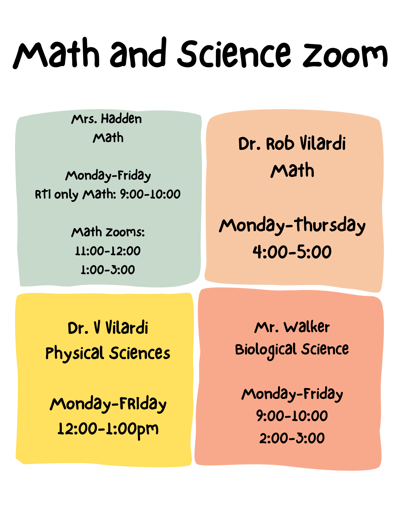 Math and Science Zoom