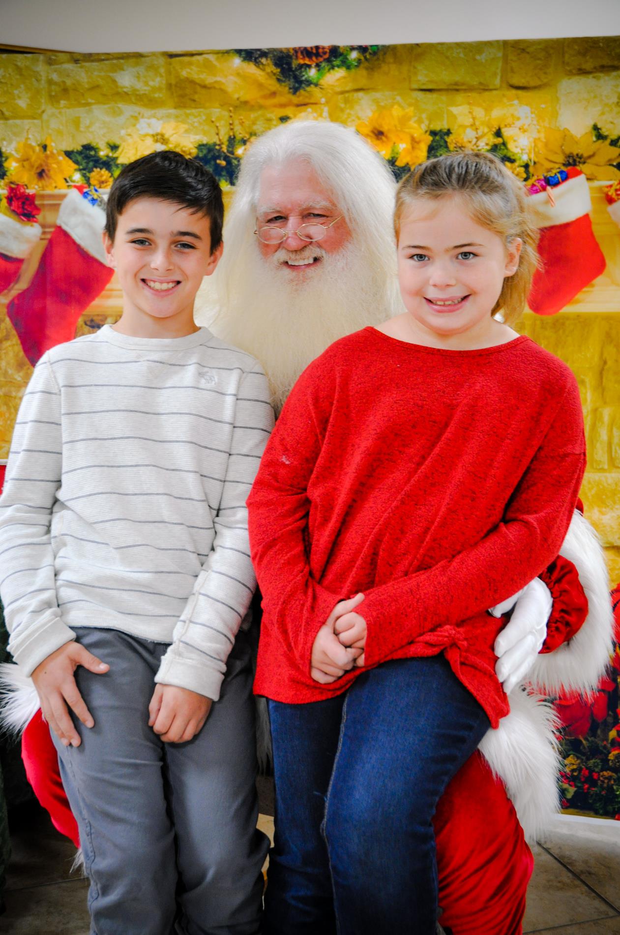 Santa and two special kids