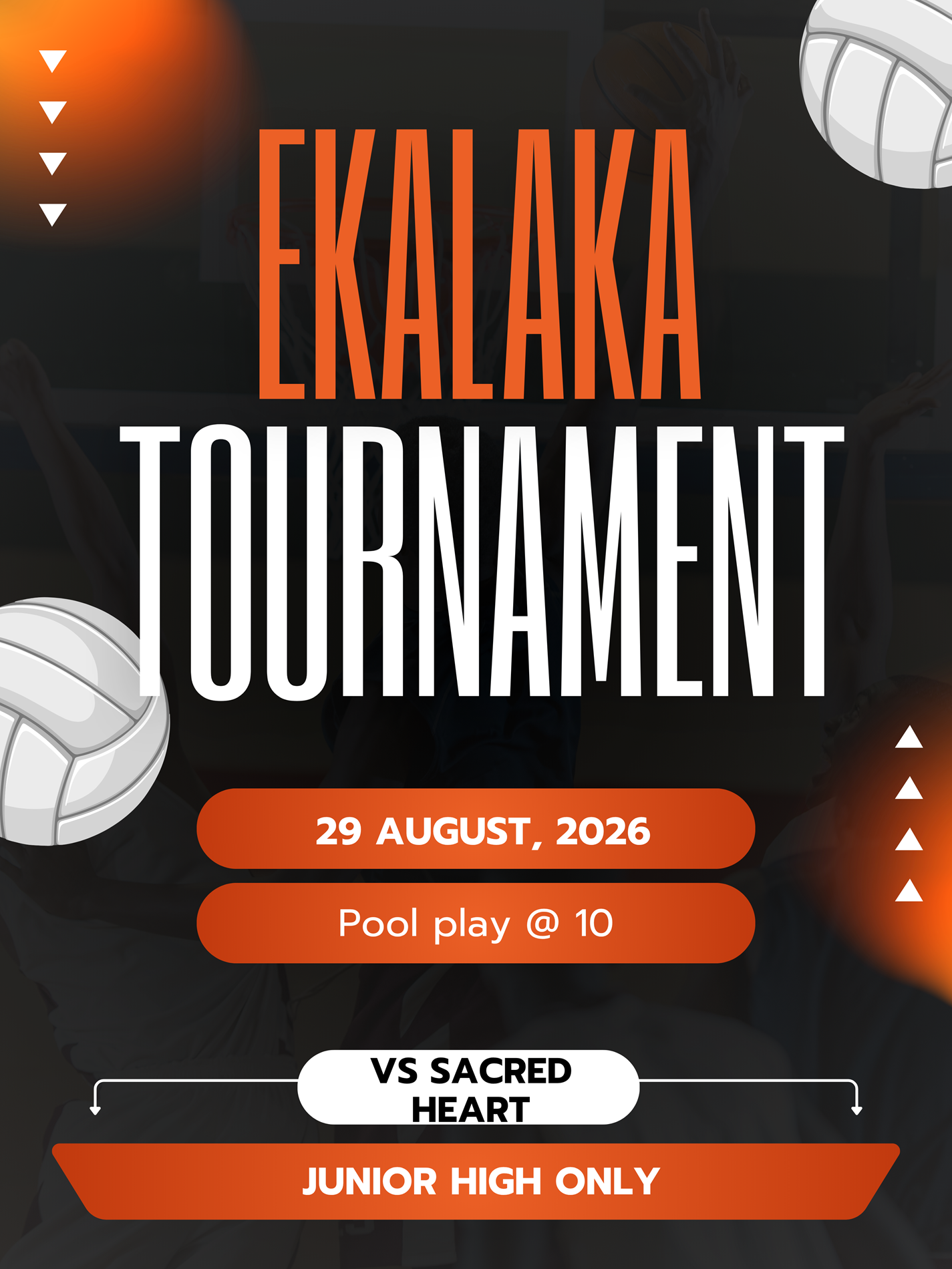 Ekalaka Tournament 29 August 2026 Pool Play @ 10 vs. Sacred Heart Junior High only