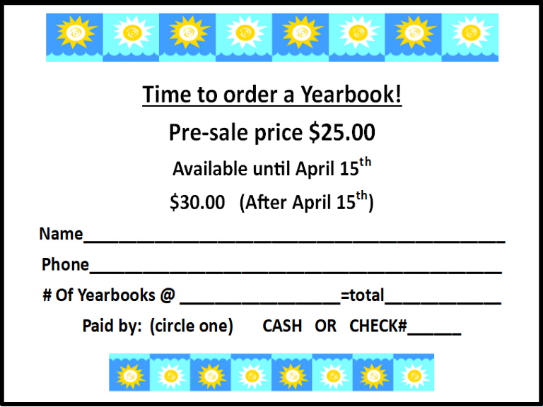 It's time to preorder your yearbook.  Reserve yours now. 