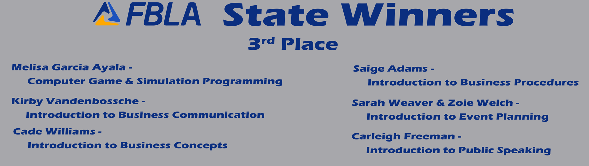 FBLA State 3rd Place Winners