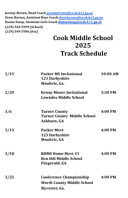 Track Schedule