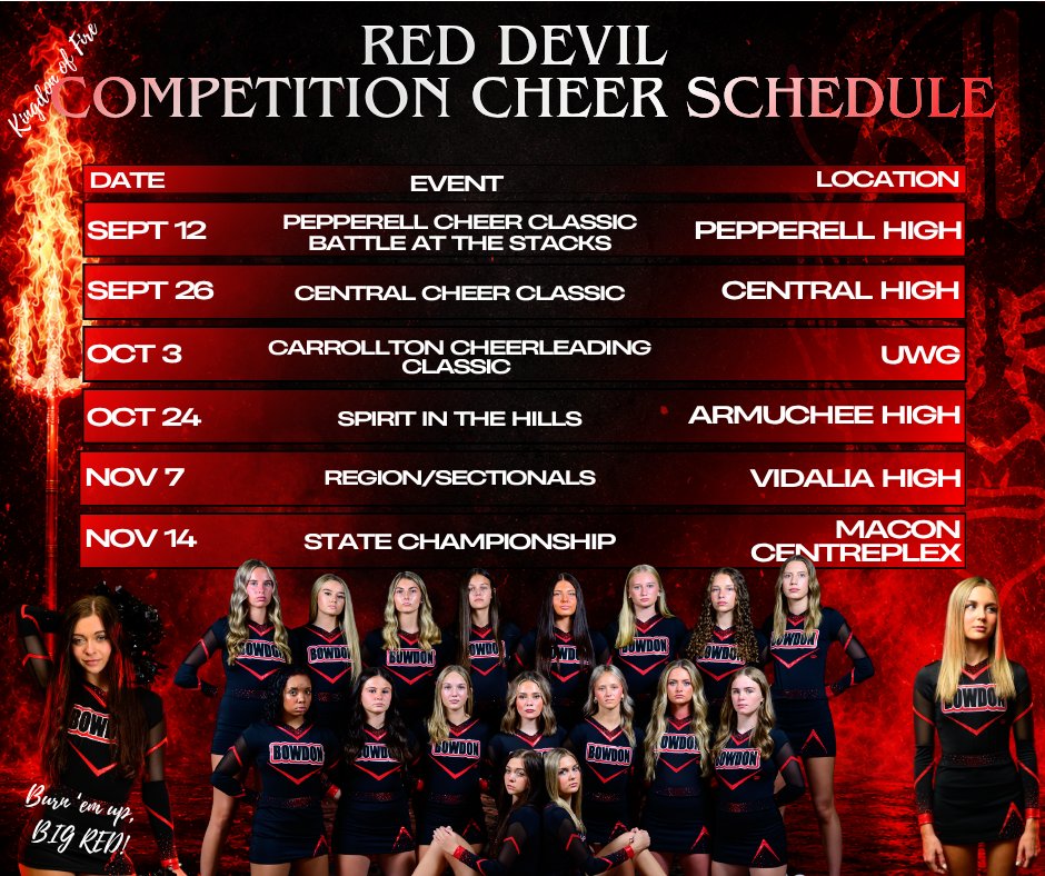 2026 Competition Cheerleading Schedule