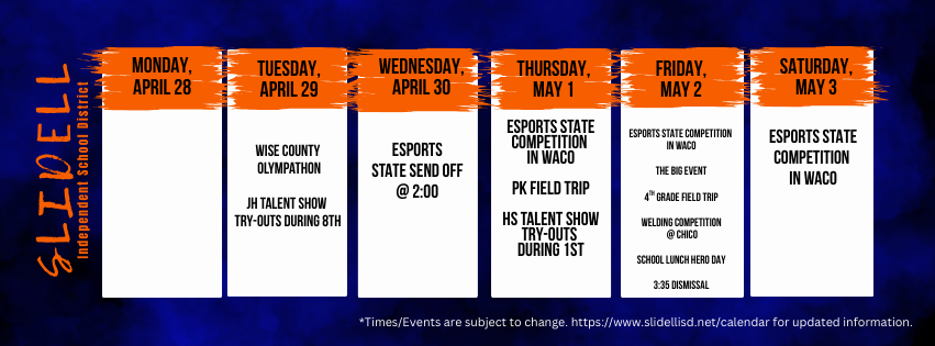 weekly schedule
