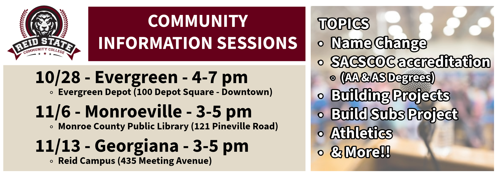 Community Info Sessions
