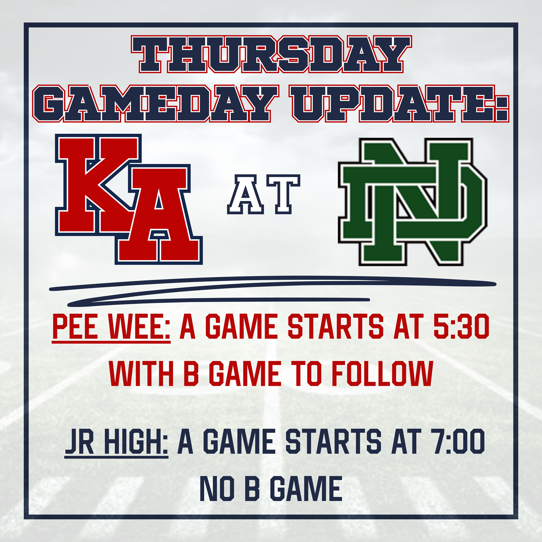Thursday Gameday Update:
