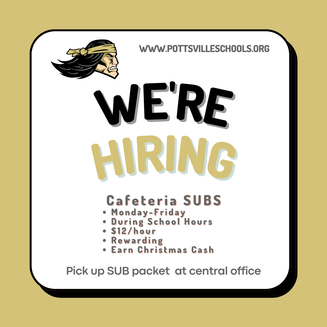 Now Hiring Cafeteria subs