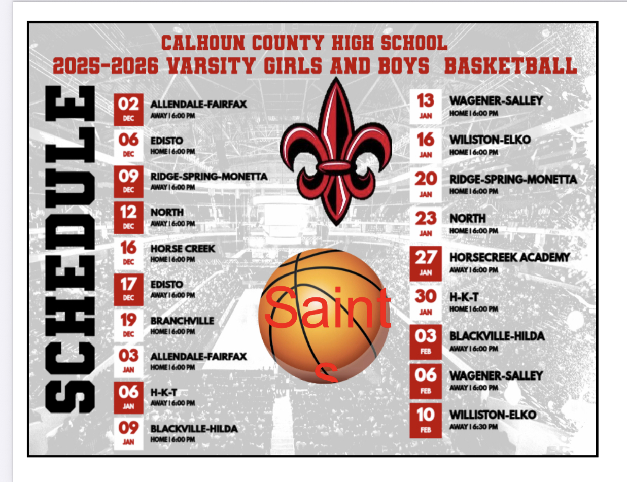 Varsity Girls Basketball Schedule