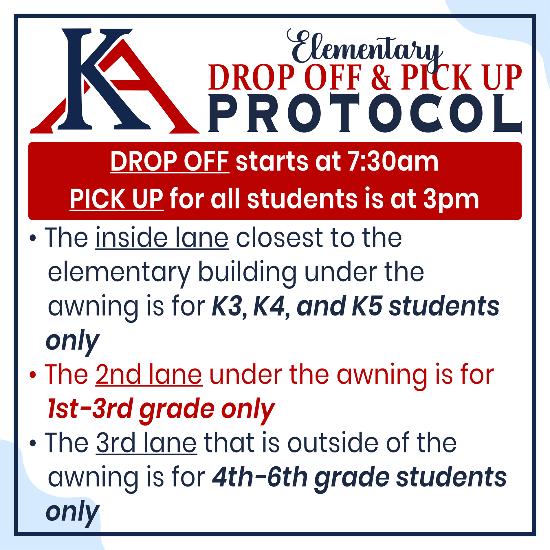 drop off lines