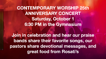 Contemporary Worship 25th Anniversary Graphic