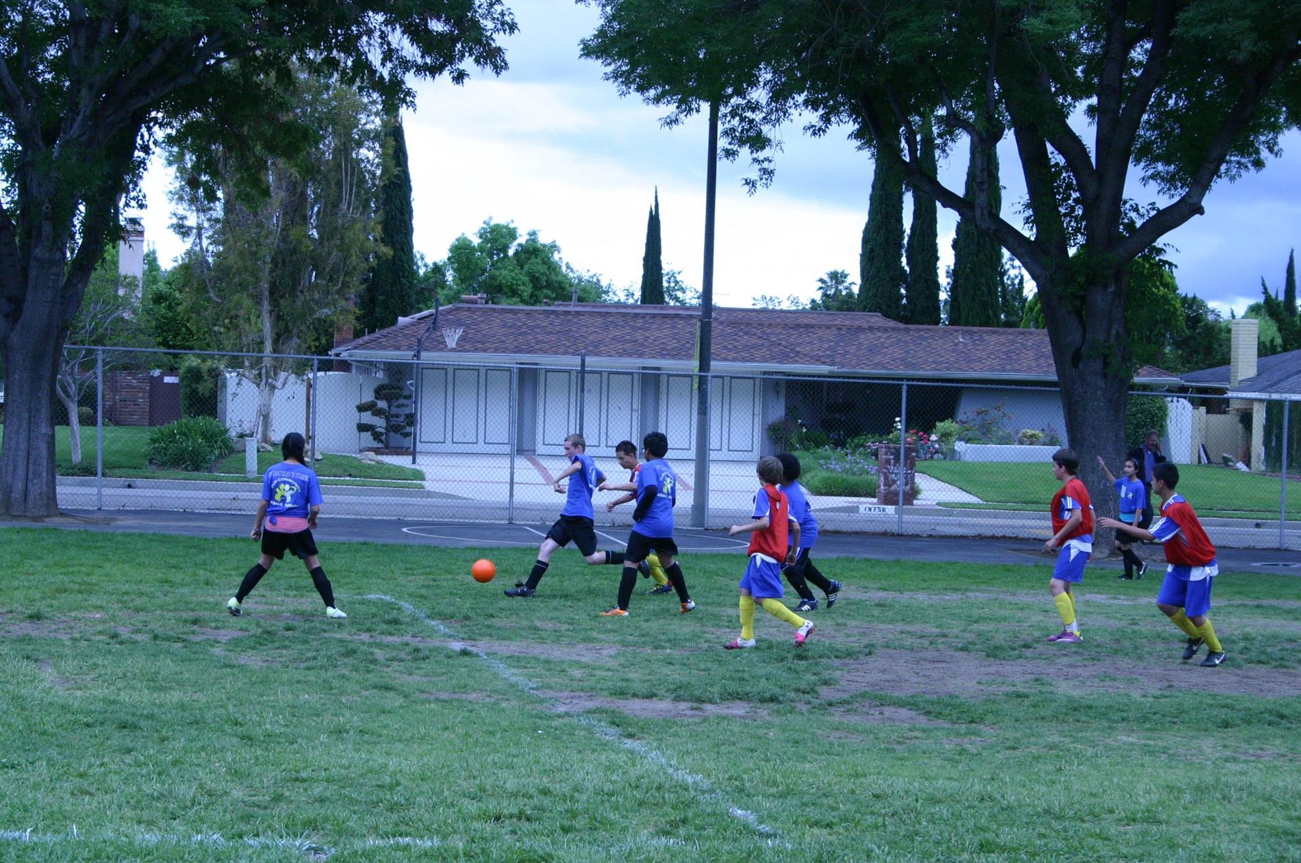 boys playing soccer