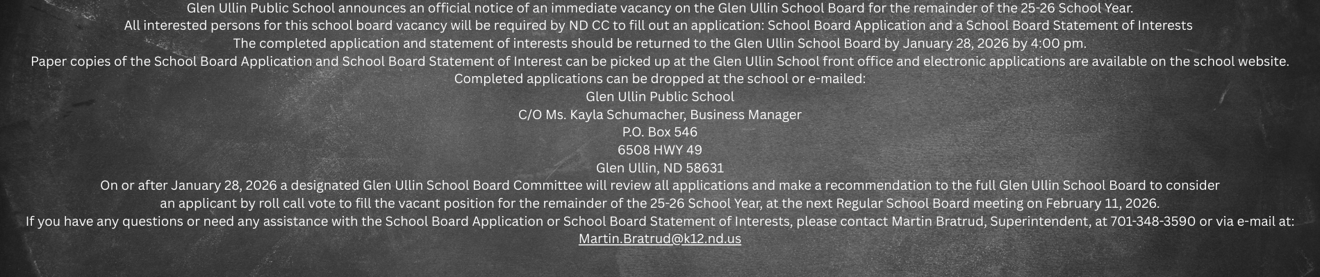 School Board Vacancy