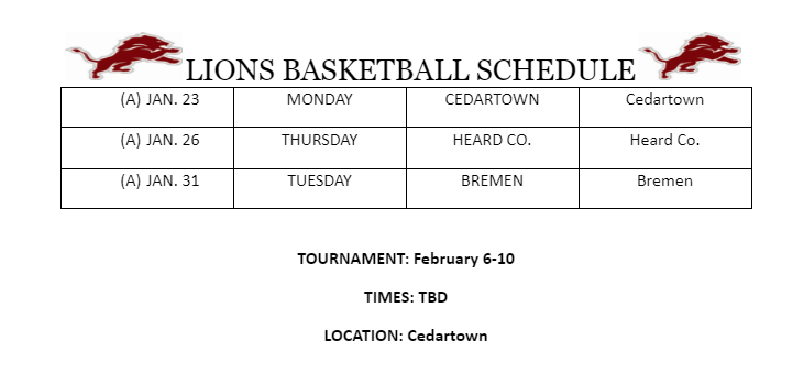 bball schedule continued