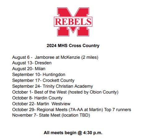 Cross Country Schedule 2024