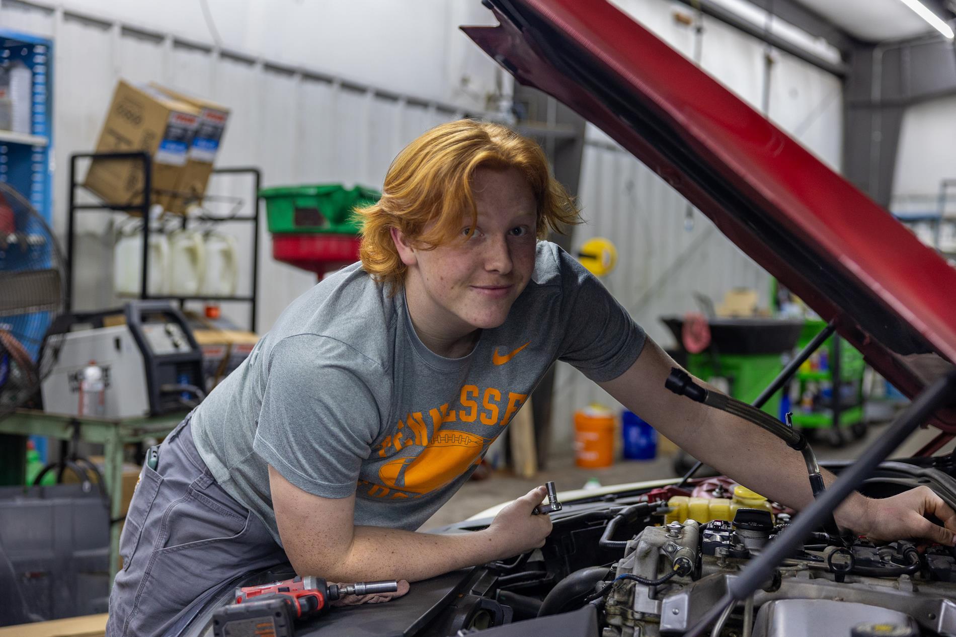 Connor Mitchell at Dayton Auto Repair Picture by Austin Marsh Yearbook Adviser