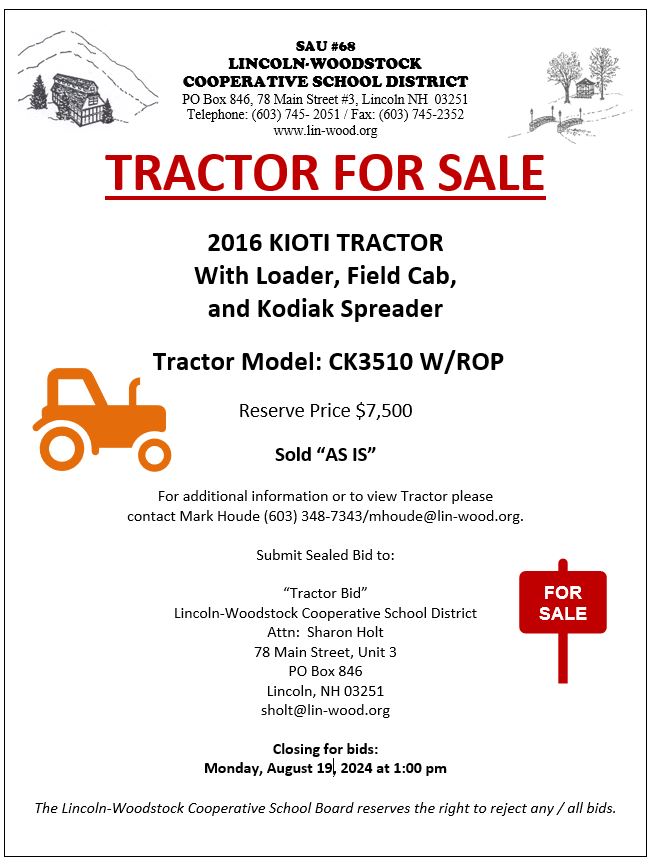 Tractor For Sale Flyer