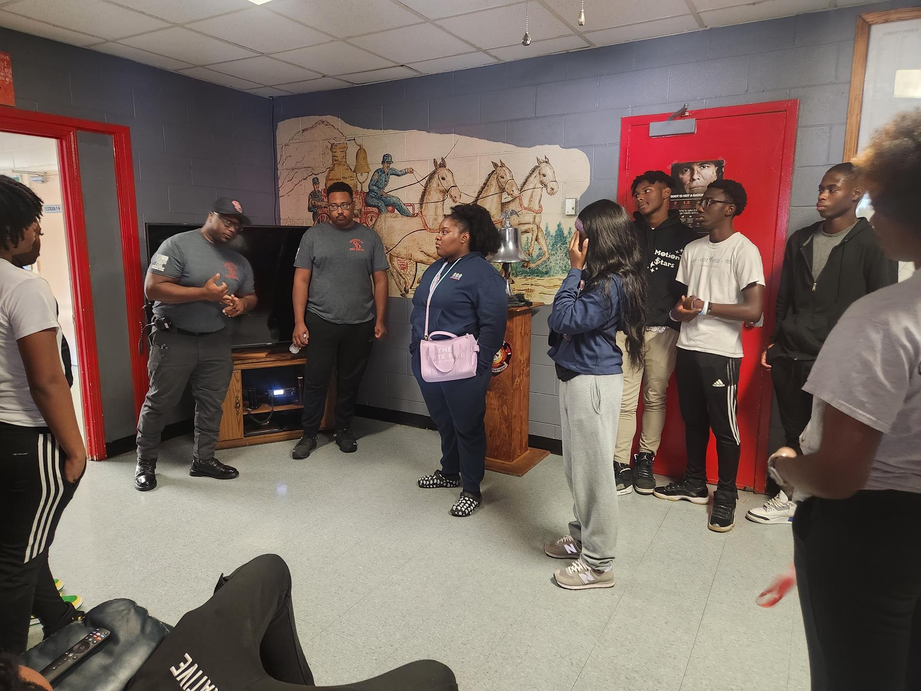 Ms. Latoyia Cross and the Law Public Safety students visit to the Greenville Fire Department. 